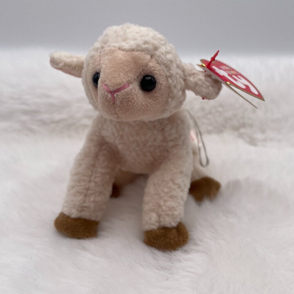 Ewey TY Basket Beanies Lamb 2001 Plush Stuffie (SKU: 446TO)